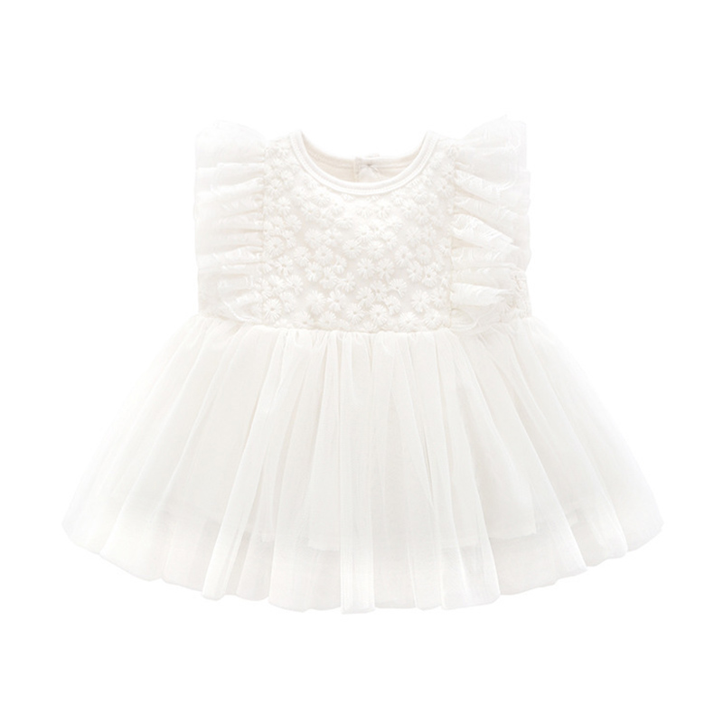 White Dandelion Short Sleeve Dress