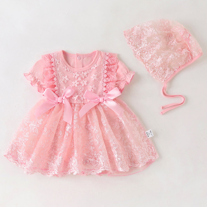 Pink Short Sleeve Cute Little Ha Dress