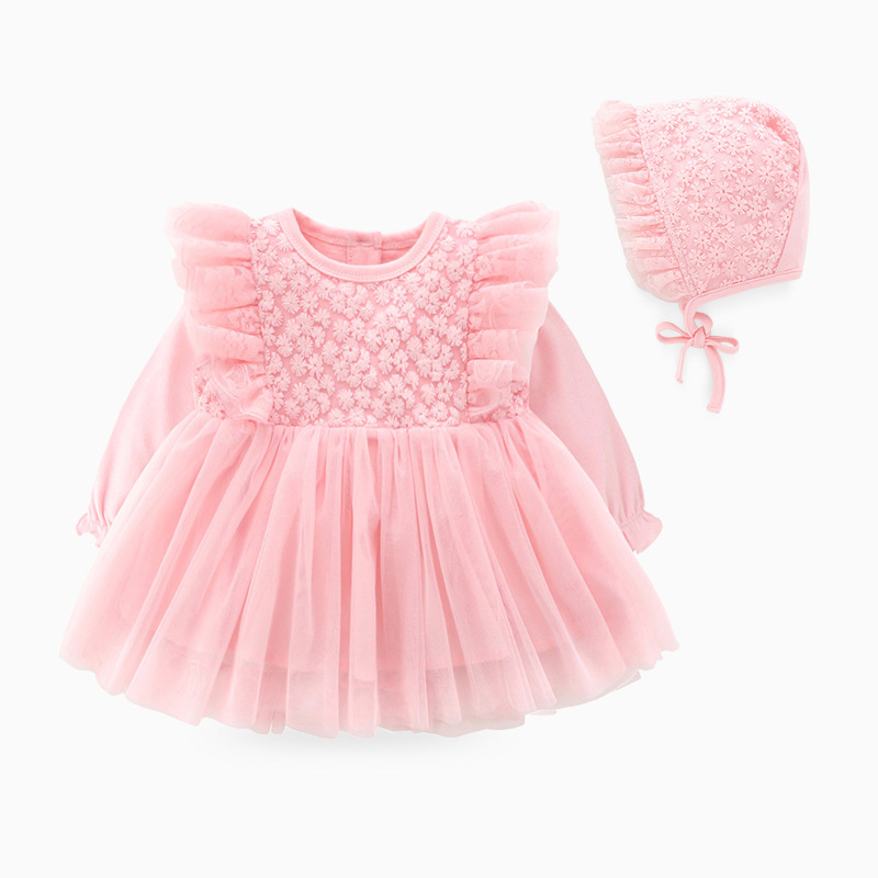 Pink Dandelion Long Sleeve Dress