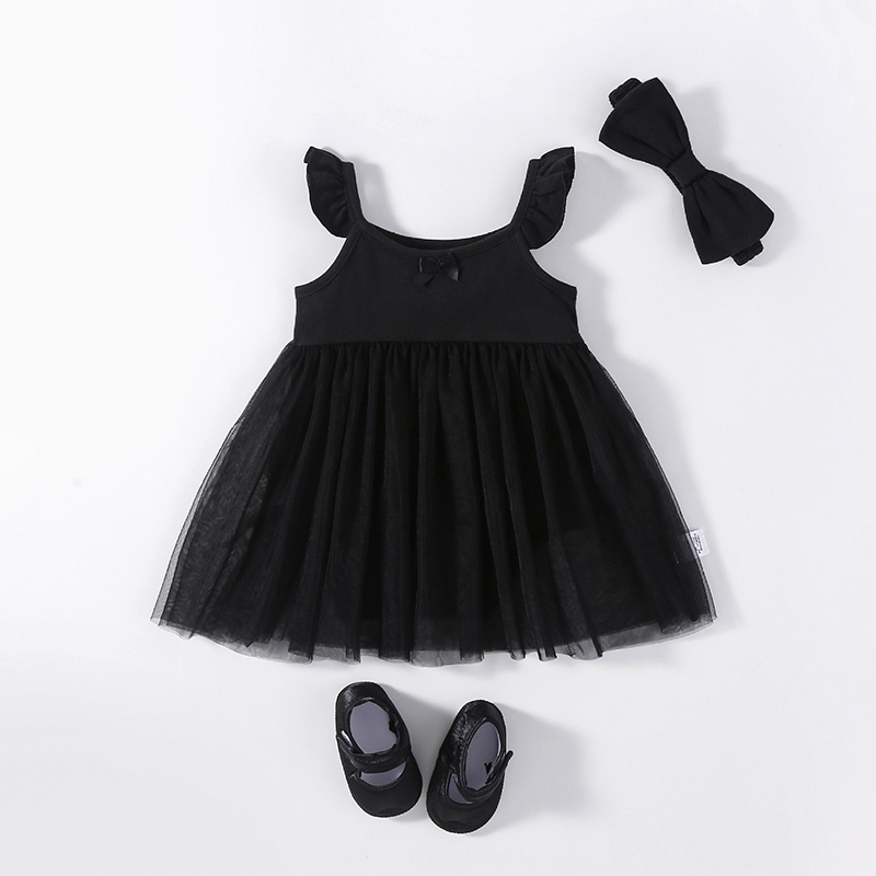 Black Ballerina Princess Dress + Velcro Shoes